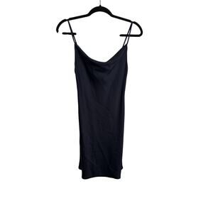 Urban Outfitters Slip Dress Womens XS Navy Blue Mallory Cowl Satin Mini